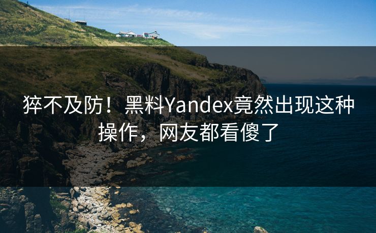 猝不及防！黑料Yandex竟然出现这种操作，网友都看傻了