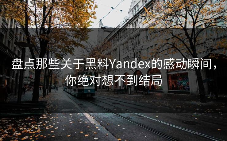 盘点那些关于黑料Yandex的感动瞬间，你绝对想不到结局