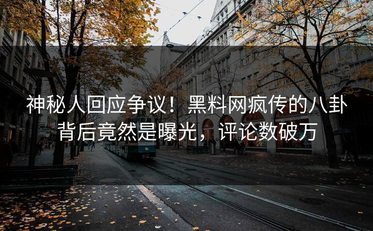 神秘人回应争议！黑料网疯传的八卦背后竟然是曝光，评论数破万