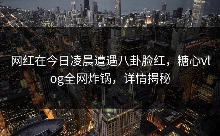 网红在今日凌晨遭遇八卦脸红，糖心vlog全网炸锅，详情揭秘